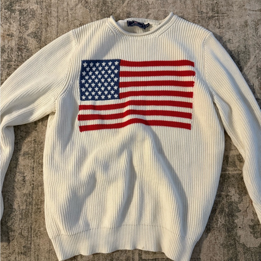 Vineyard Vines American Flag Cotton Sweater